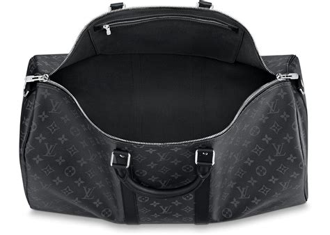 louis vuitton keepall bandouliere monogram eclipse 55 black gray|louis vuitton bandouiller 55.